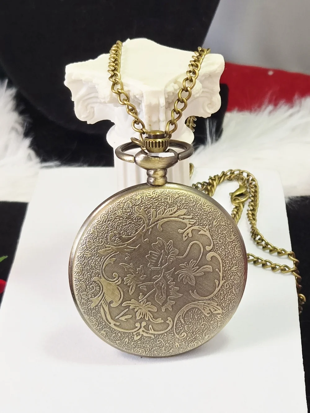 Cowboy Pocket Watch Chain Western Horse Rider Antique Bronze Rugged Rustic Gift